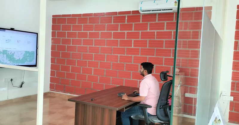 Forest Department Command & Control UnitWatching live CCTV feeds from five check postsMonitorin