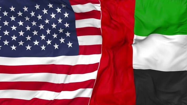united-states-and-united-arab-emirates-flags-together-seamless-looping-background-looped-bump-texture-cloth-waving-slow-motion-3d-rendering-free-video